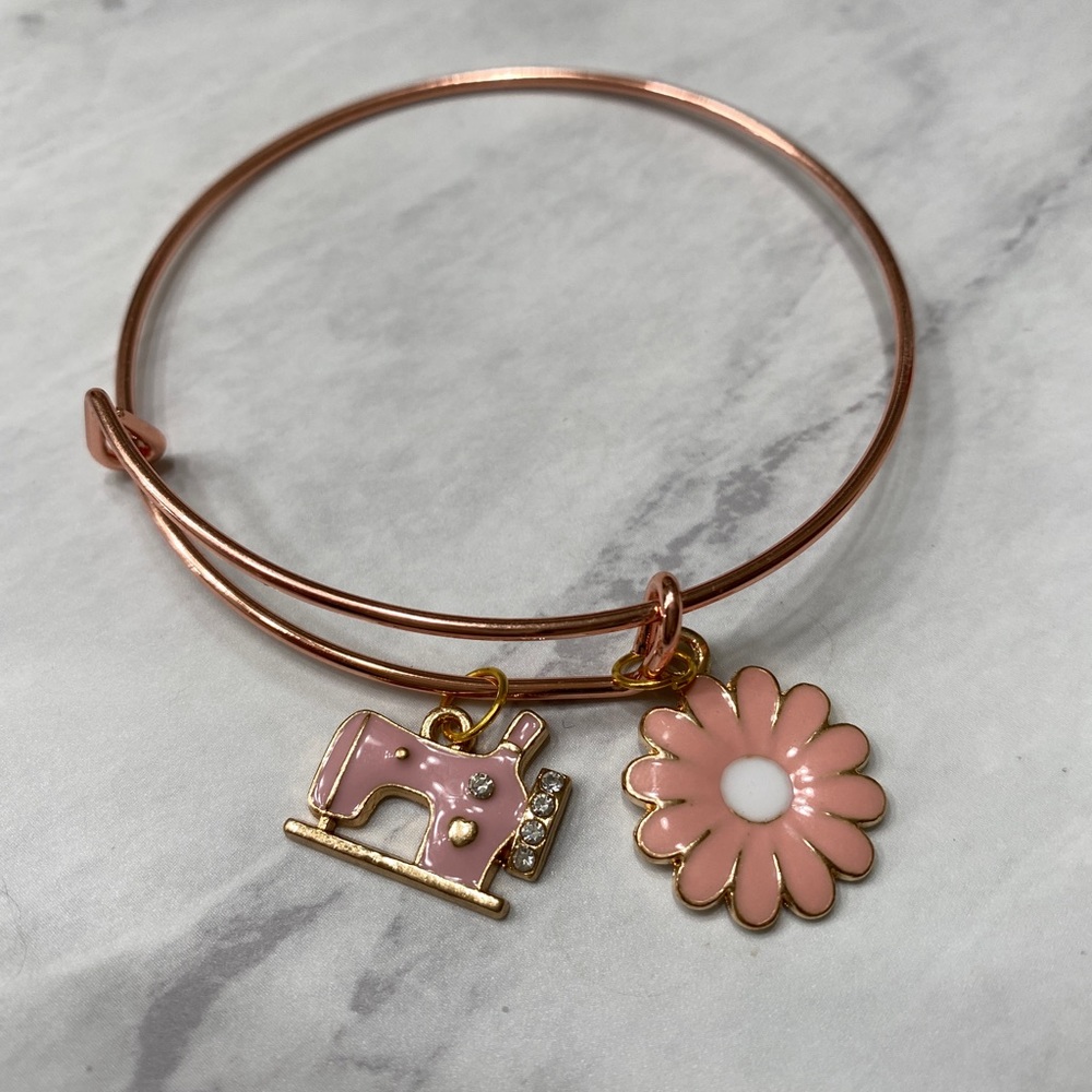 Sewing Machine Daisy Adjustable Bangle